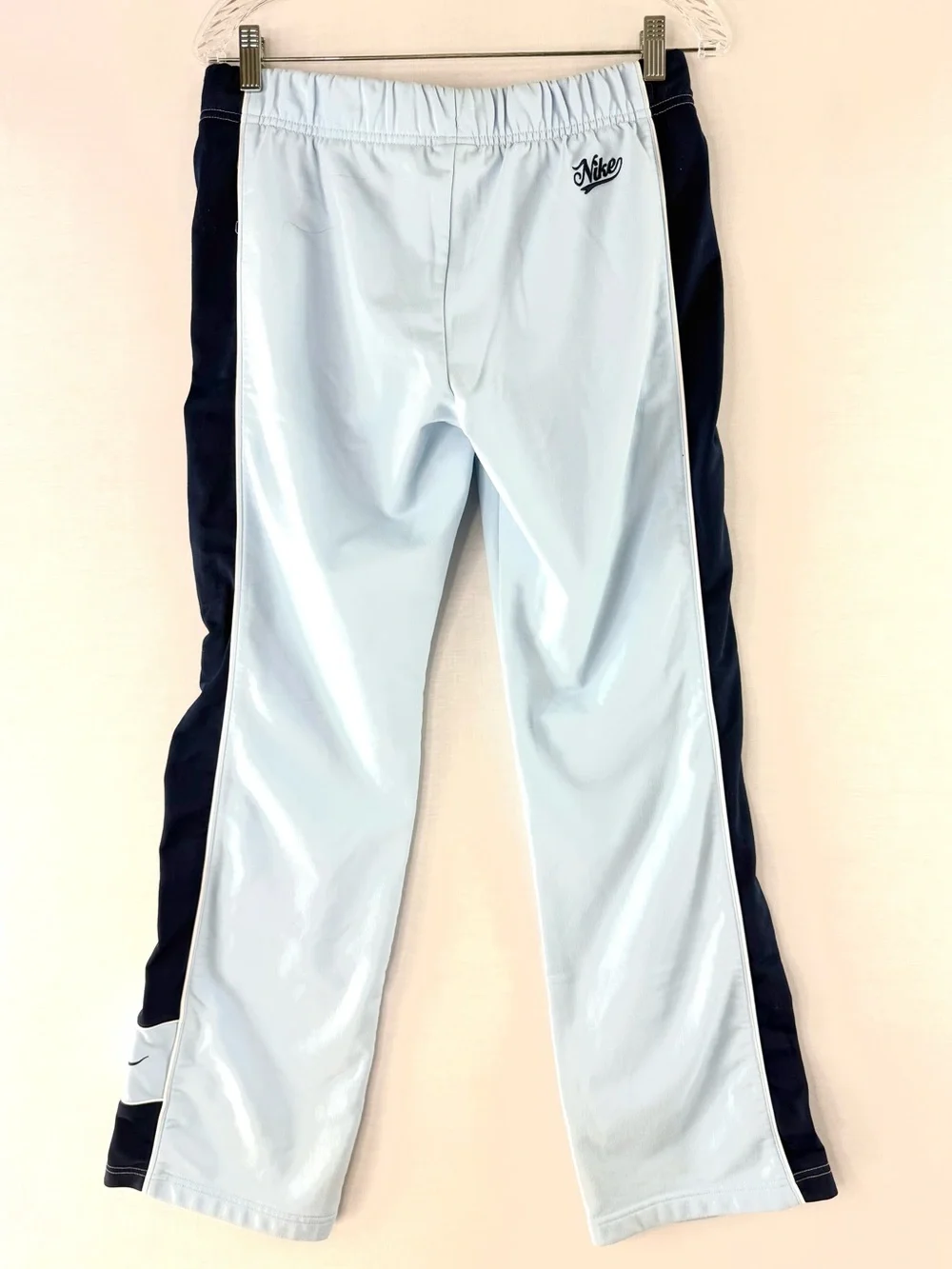 Nike Vintage Y2K Light Blue and Navy Bootcut Track Pants